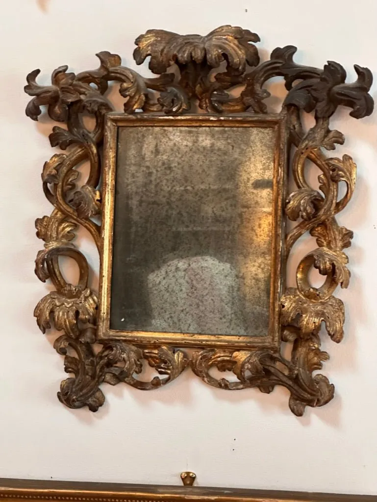 Small 18th Century Italian Carved Gilt Mirror