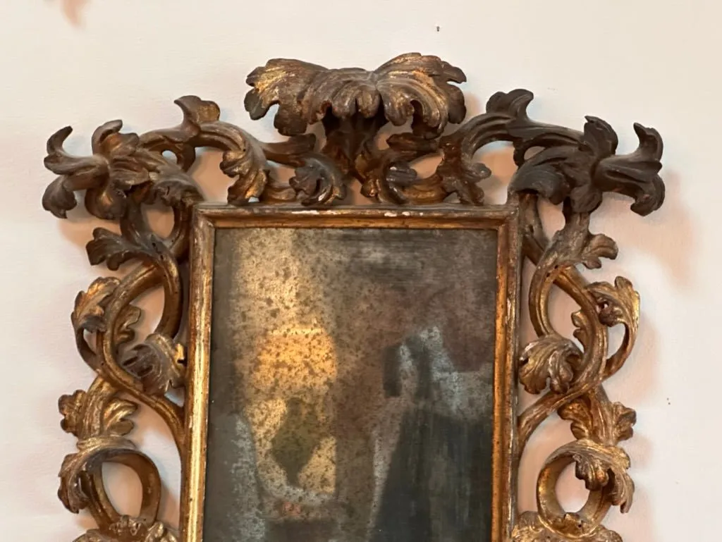 Small 18th Century Italian Carved Gilt Mirror