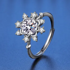 Snowflake Eight Claw Moissanite Ring