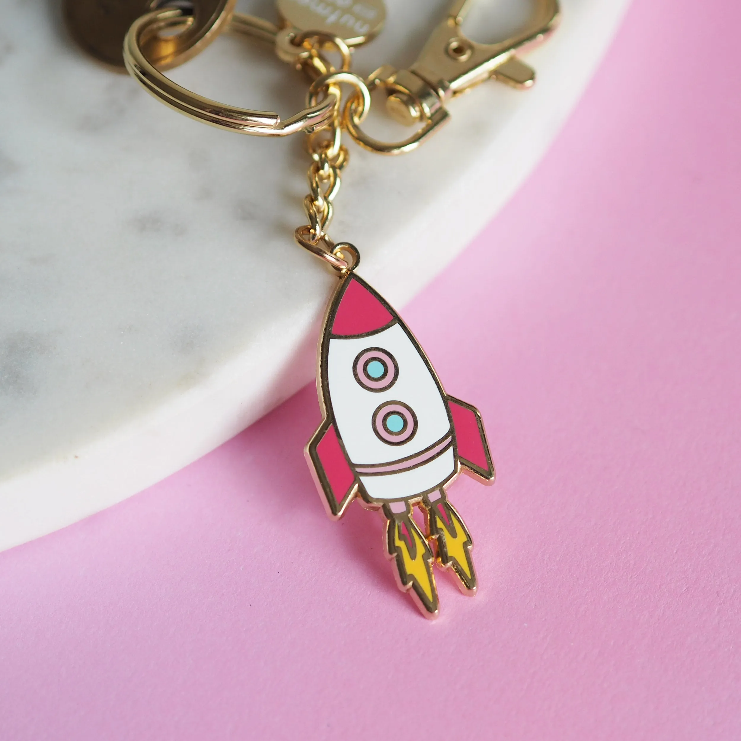 Soaring Rocket Keychain