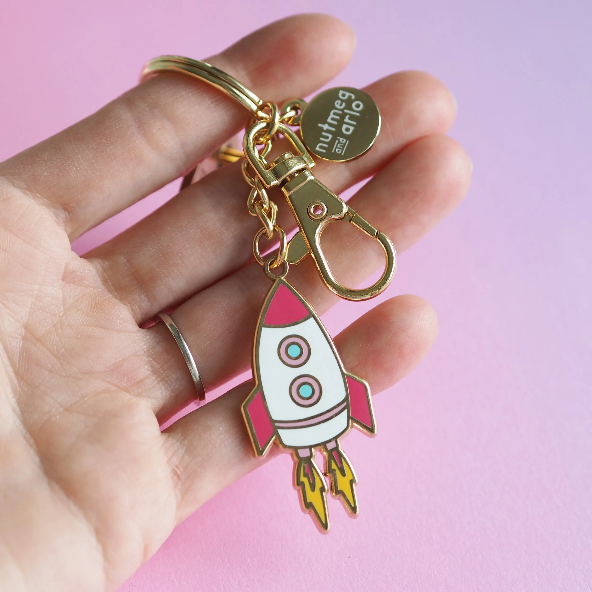 Soaring Rocket Keychain