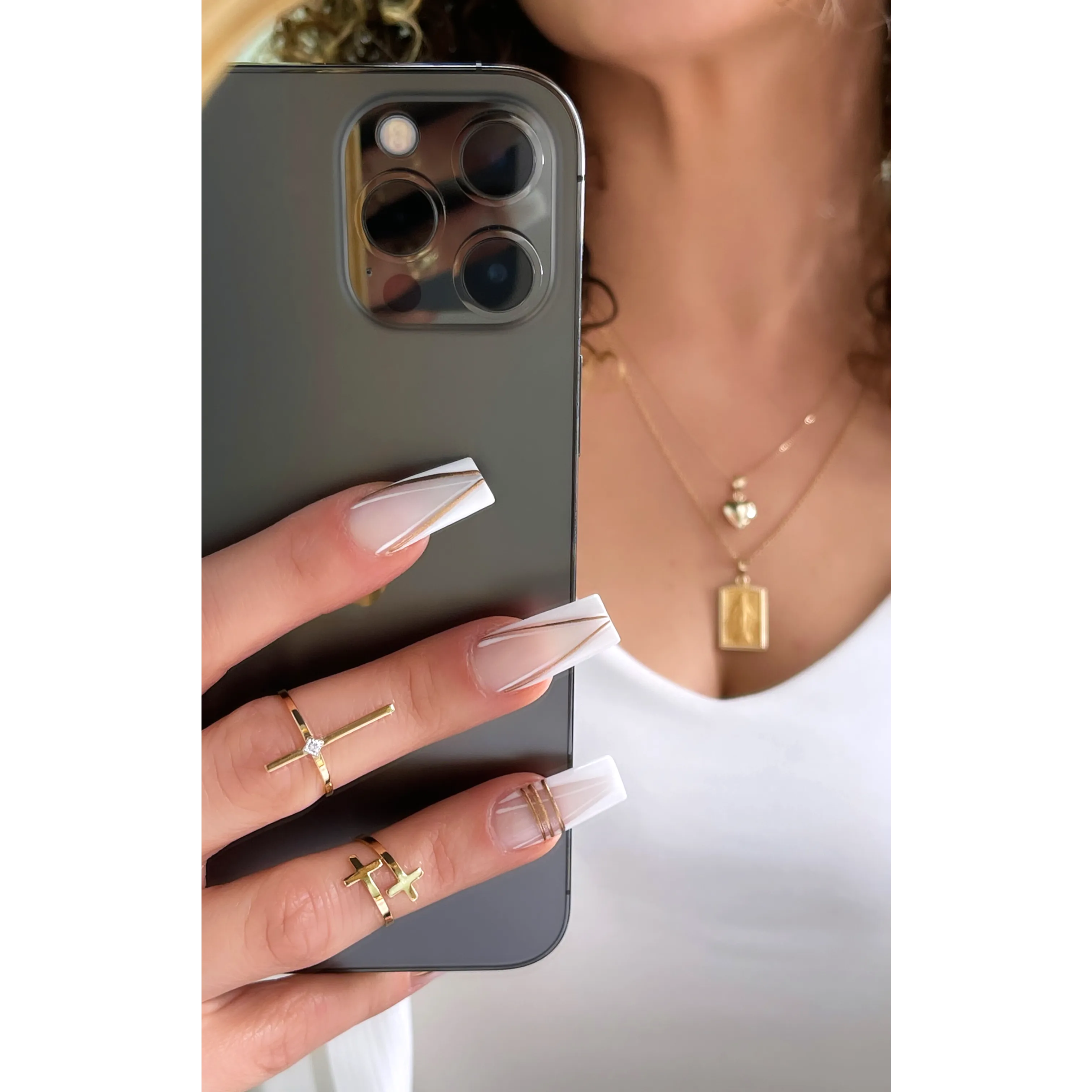 SOLID 14K YELLOW GOLD THIN DIAMOND CROSS RING