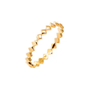 Solid Diamond Shape Band Ring 14K