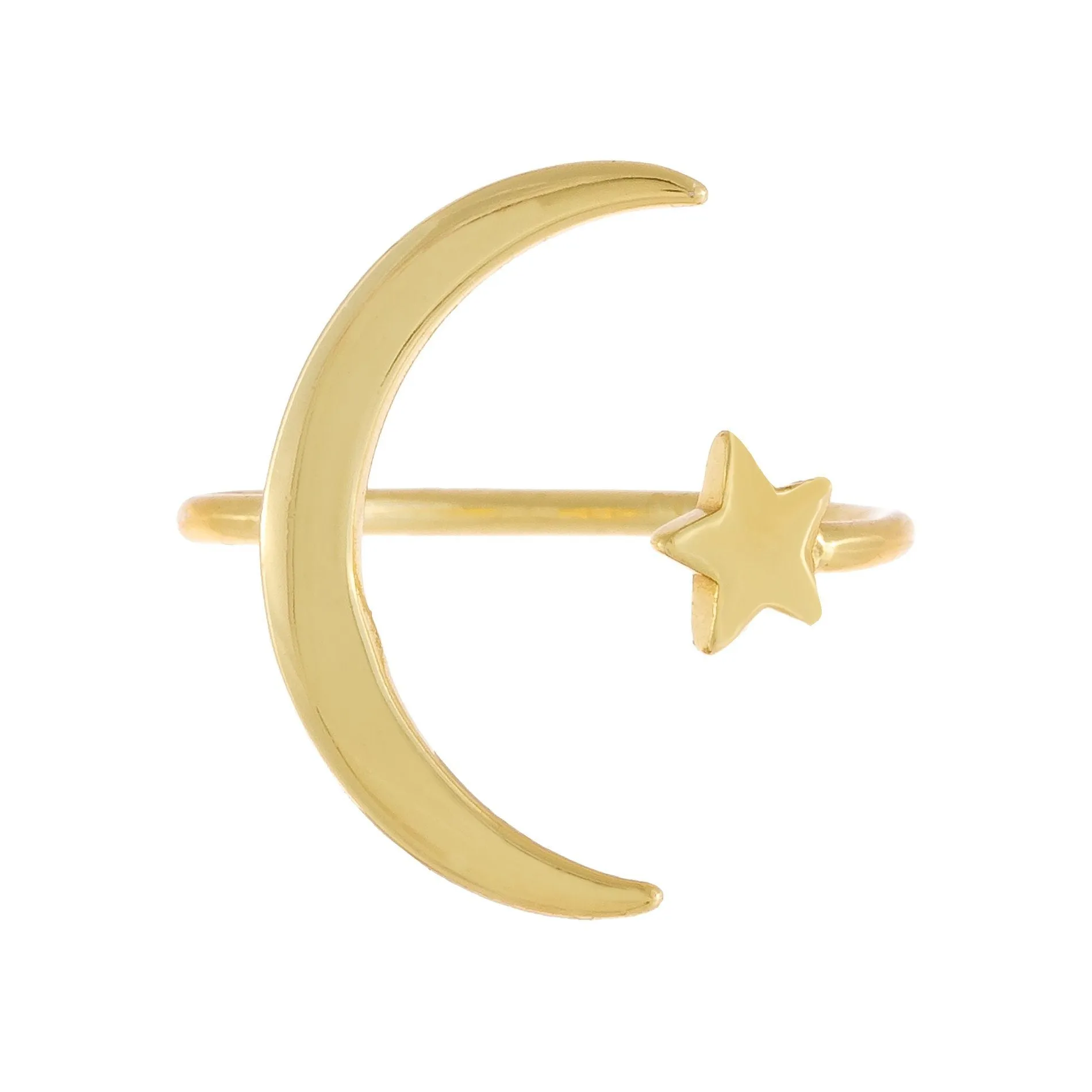 Solid Star X Moon Ring