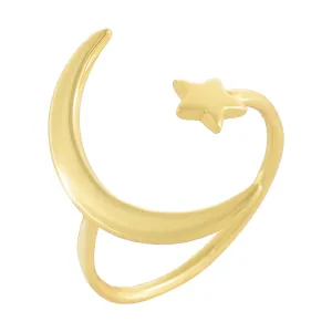 Solid Star X Moon Ring