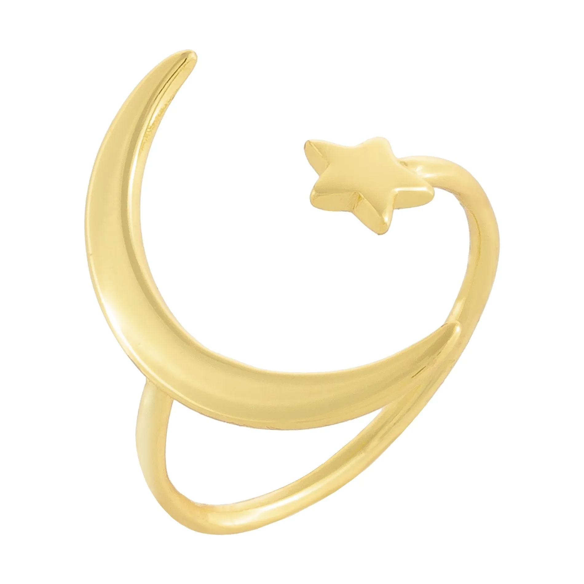Solid Star X Moon Ring