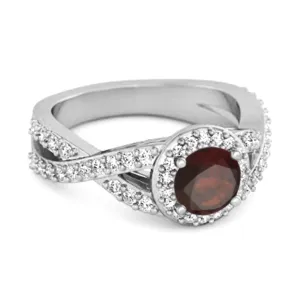 Solitaire Accents Garnet 925 Sterling Silver Infinity Ring