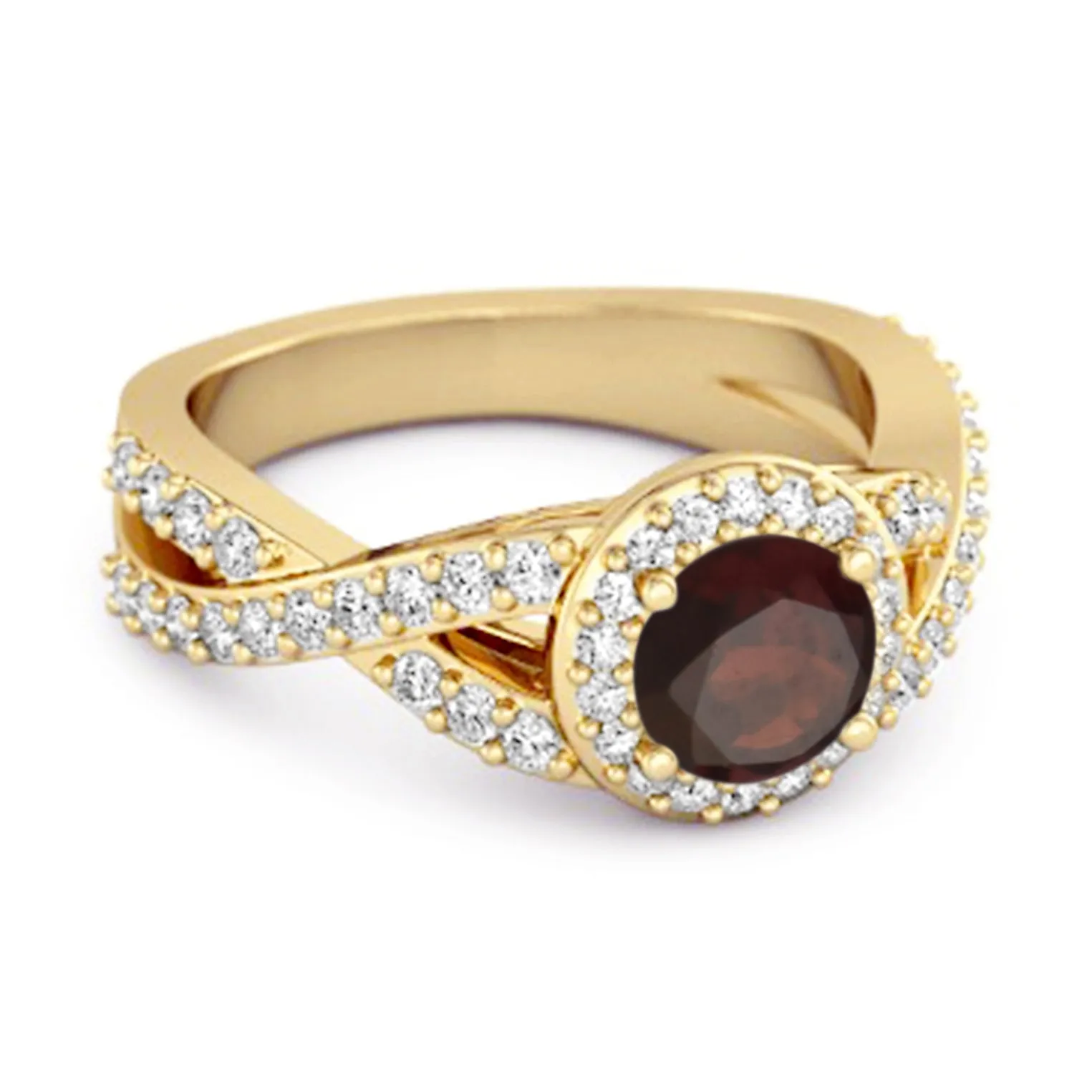 Solitaire Accents Garnet 925 Sterling Silver Infinity Ring