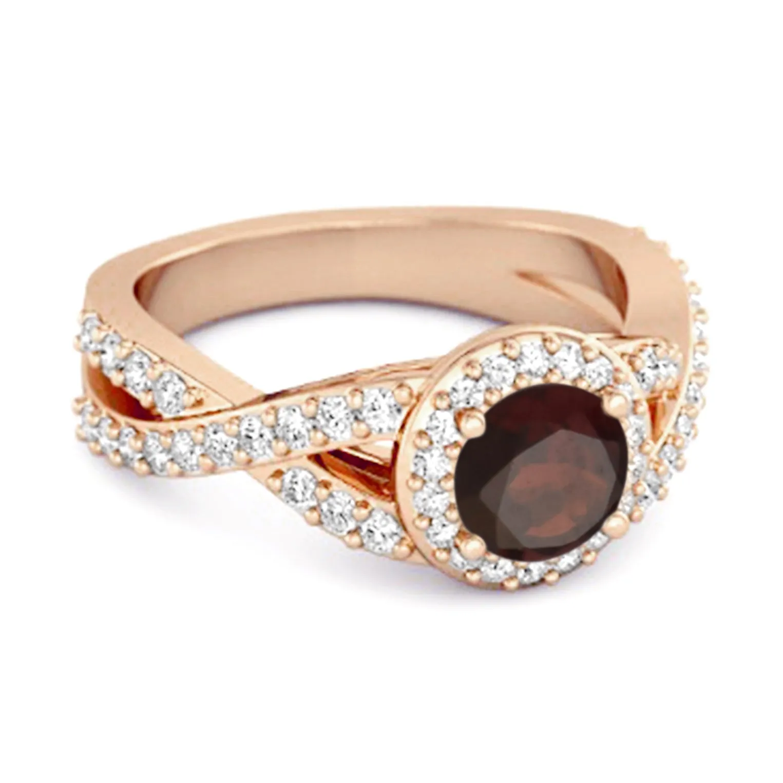 Solitaire Accents Garnet 925 Sterling Silver Infinity Ring