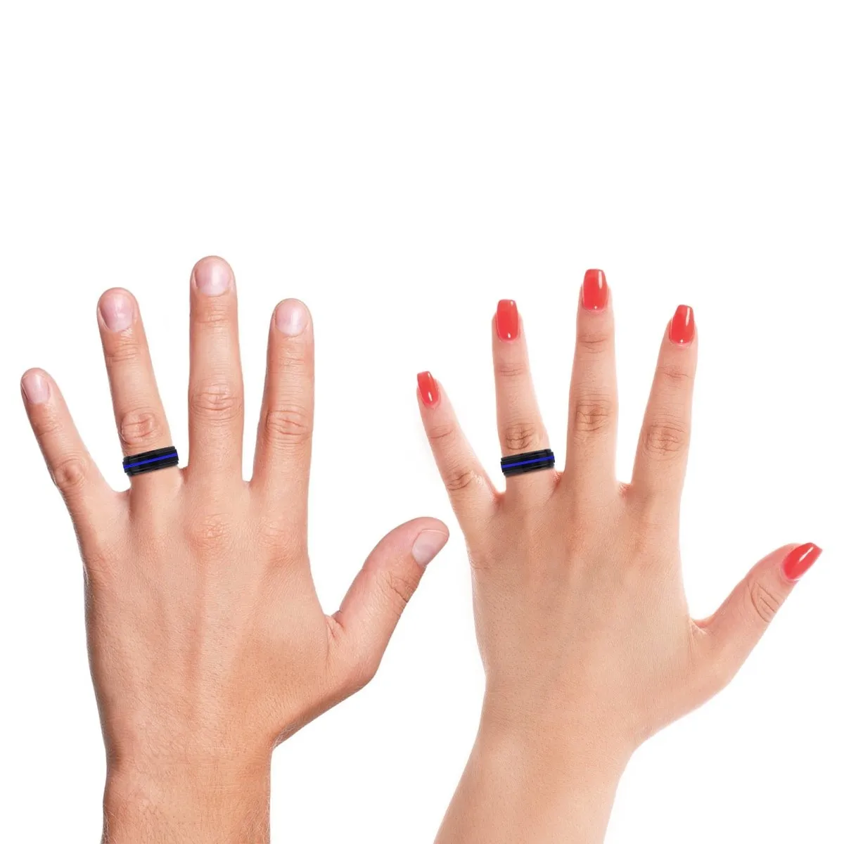 SPECTRAL | Black Ring, Black Tungsten Ring, Blue Groove, Stepped Edge