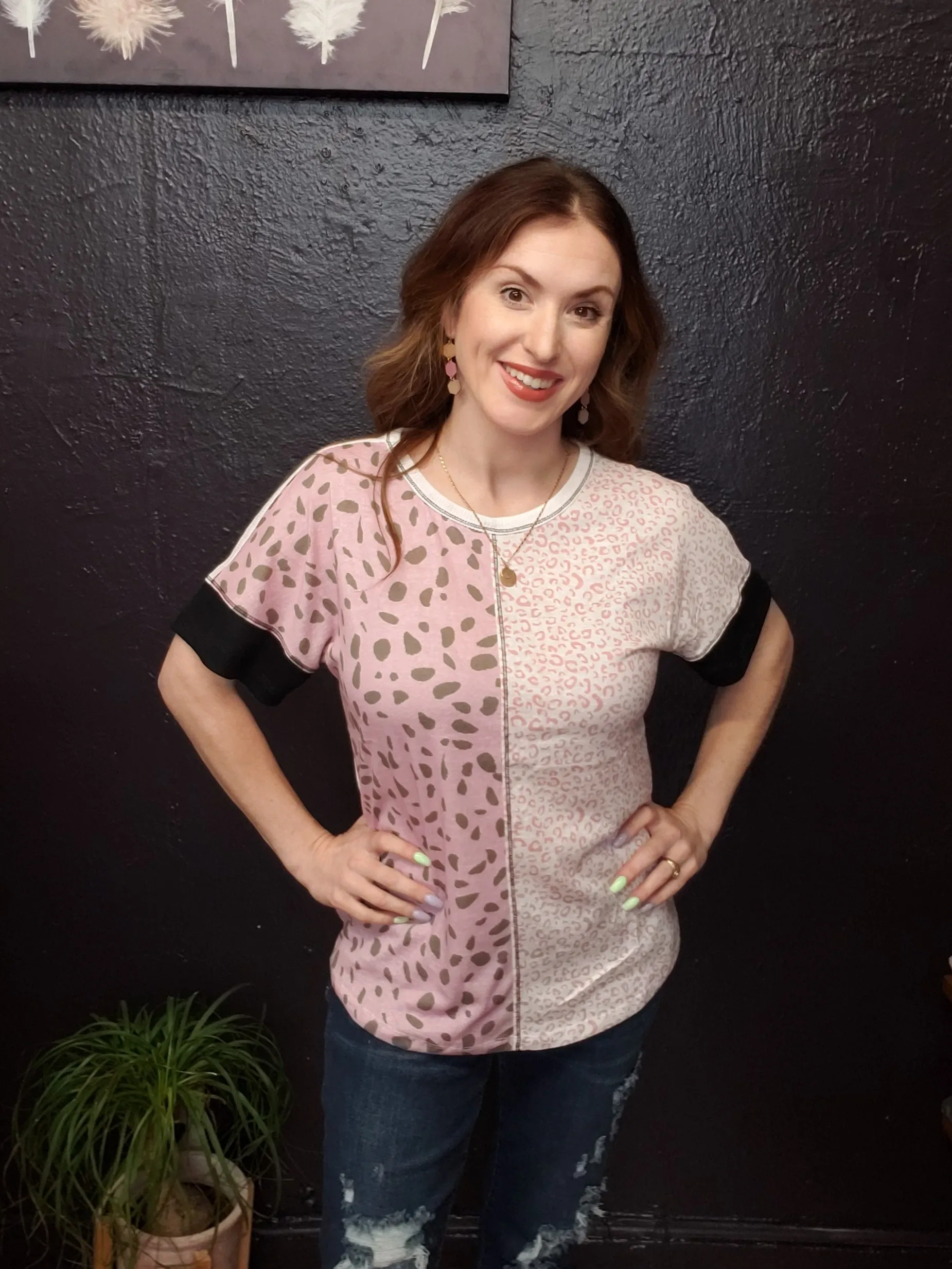 Split Second Top: Pink Mix