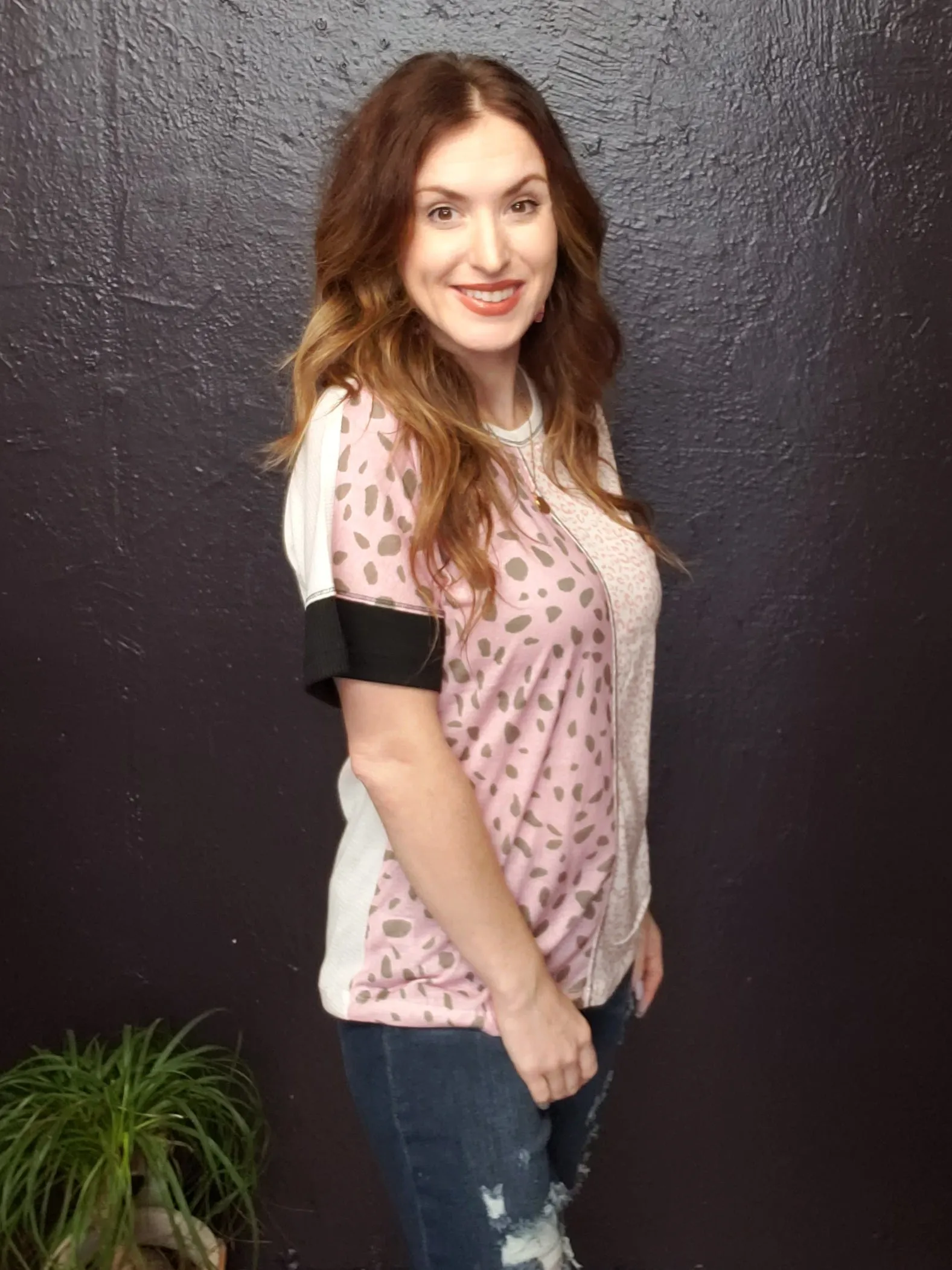 Split Second Top: Pink Mix