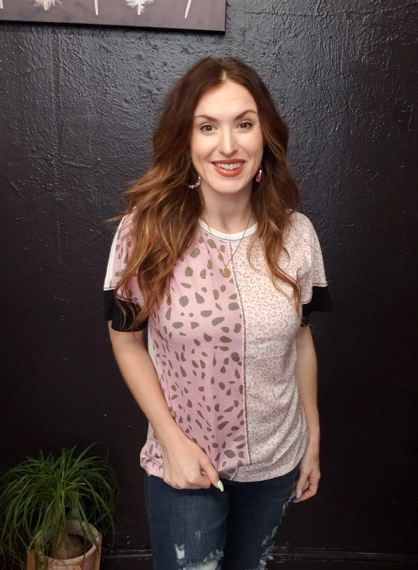 Split Second Top: Pink Mix