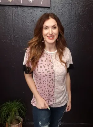 Split Second Top: Pink Mix