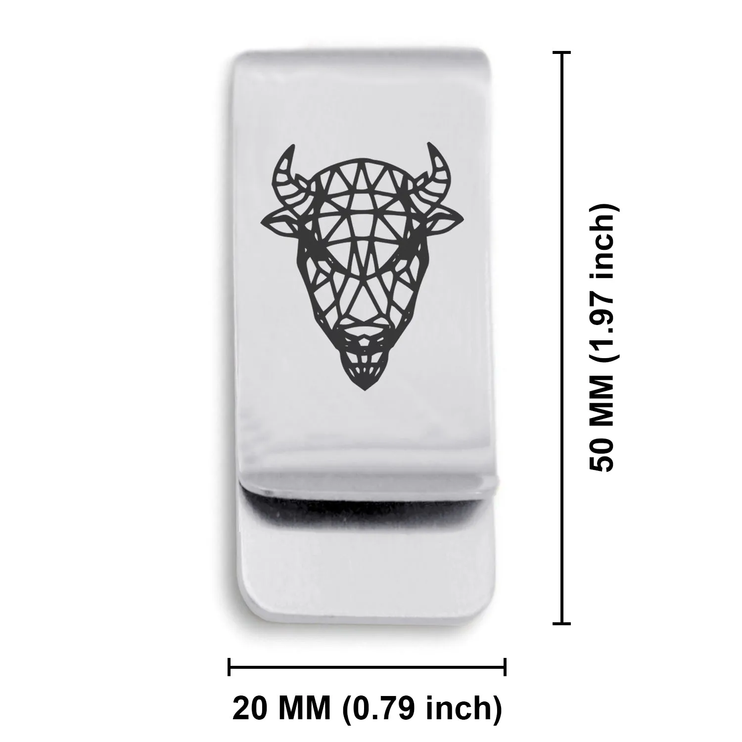 Stainless Steel Geometric Polygon Bison Classic Slim Money Clip