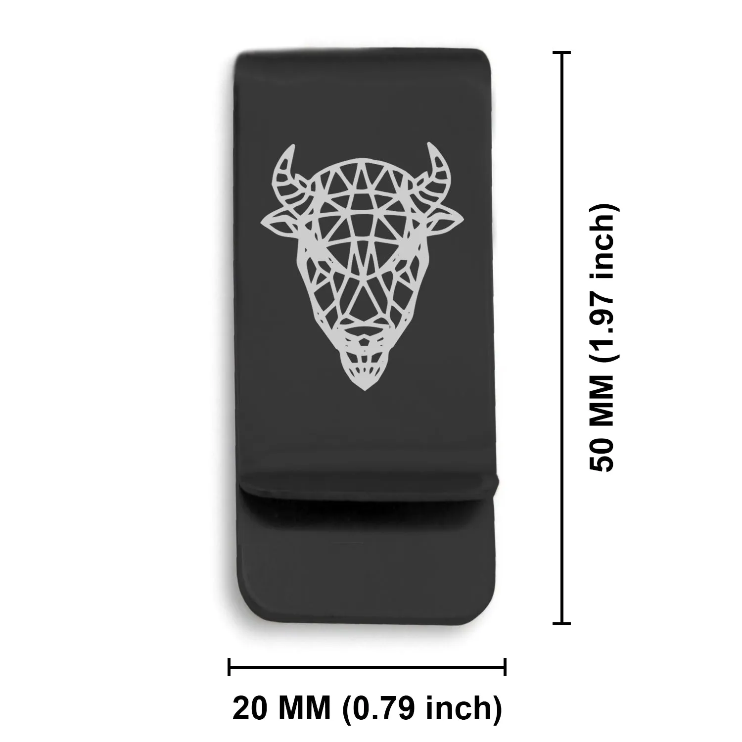 Stainless Steel Geometric Polygon Bison Classic Slim Money Clip