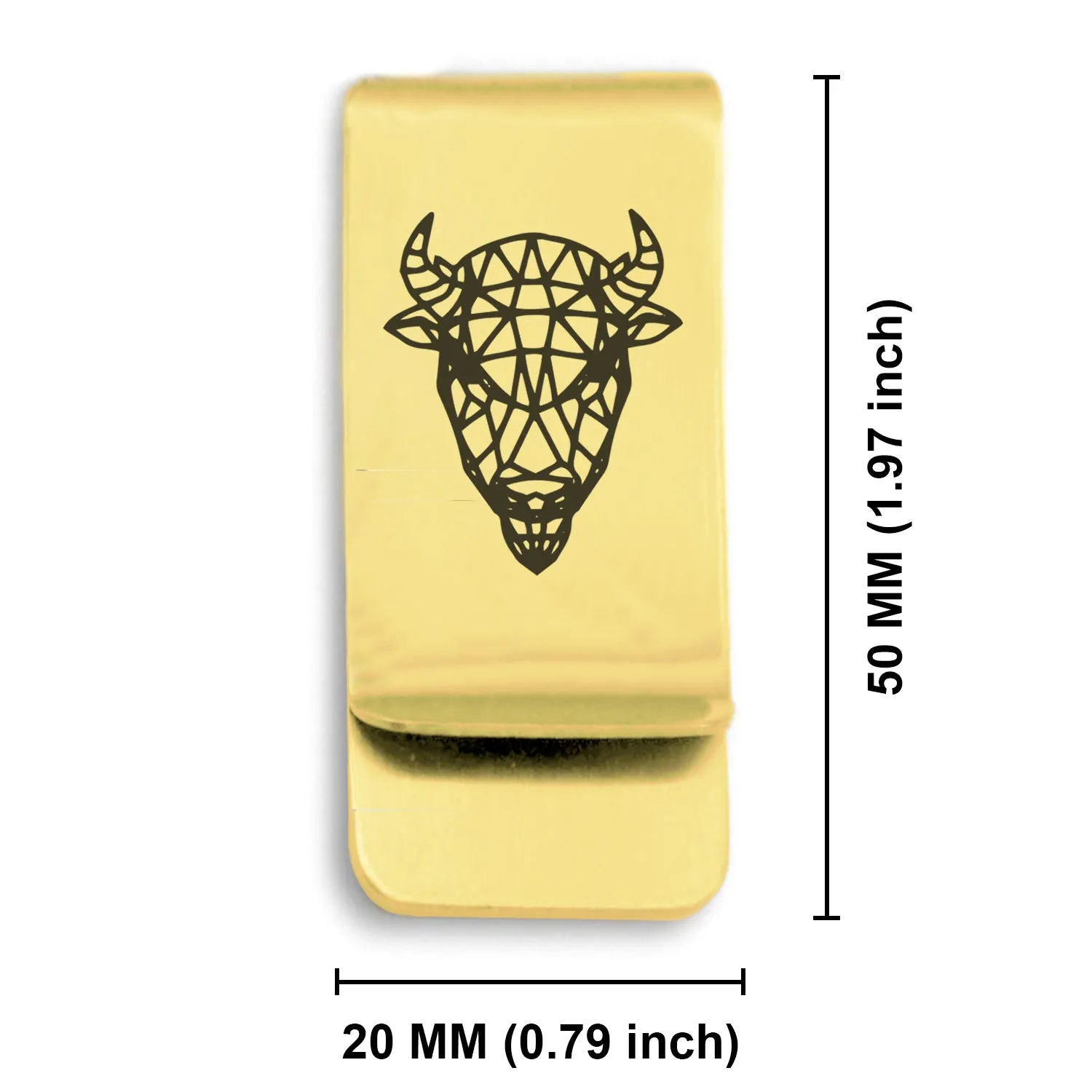 Stainless Steel Geometric Polygon Bison Classic Slim Money Clip