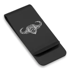 Stainless Steel Geometric Polygon Buffalo Classic Slim Money Clip