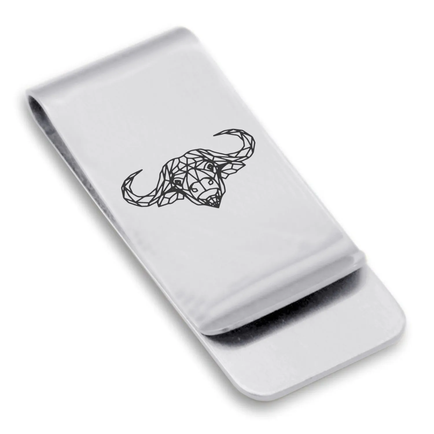 Stainless Steel Geometric Polygon Buffalo Classic Slim Money Clip