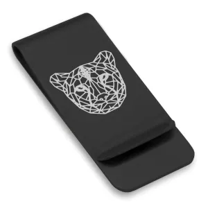 Stainless Steel Geometric Polygon Cheetah Classic Slim Money Clip