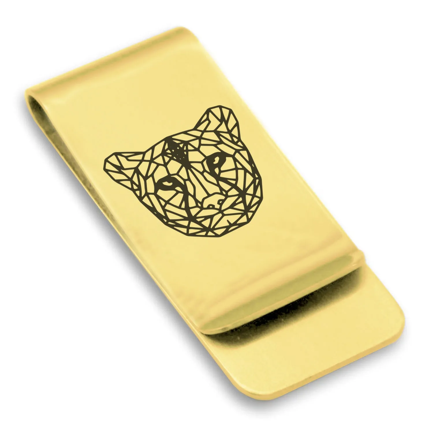Stainless Steel Geometric Polygon Cheetah Classic Slim Money Clip