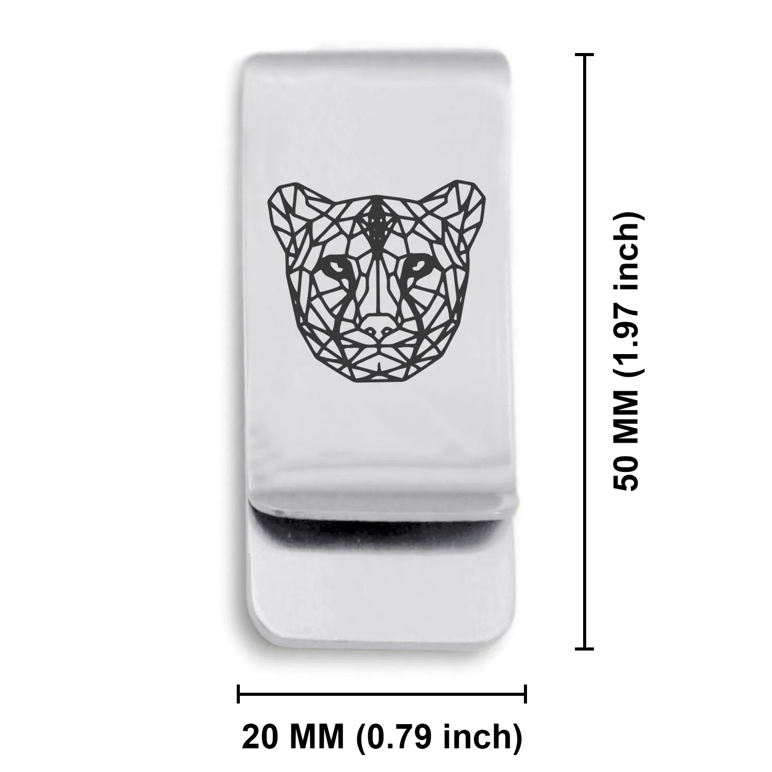 Stainless Steel Geometric Polygon Cheetah Classic Slim Money Clip
