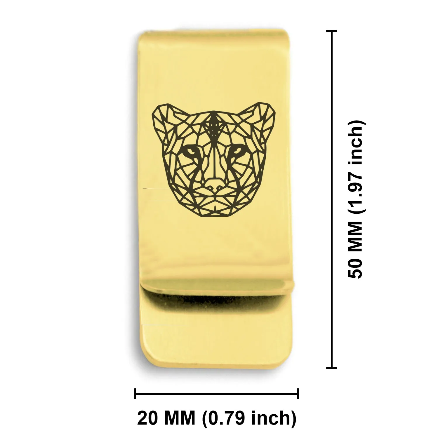 Stainless Steel Geometric Polygon Cheetah Classic Slim Money Clip