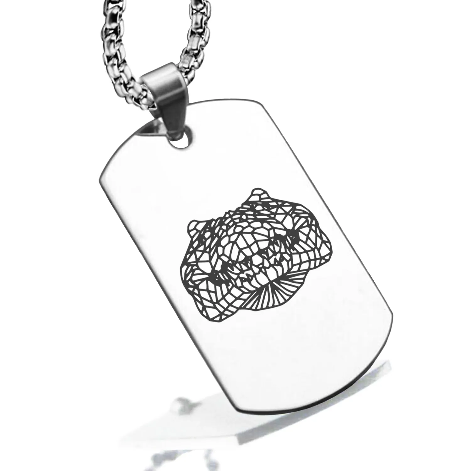 Stainless Steel Geometric Polygon Crocodile Dog Tag Pendant