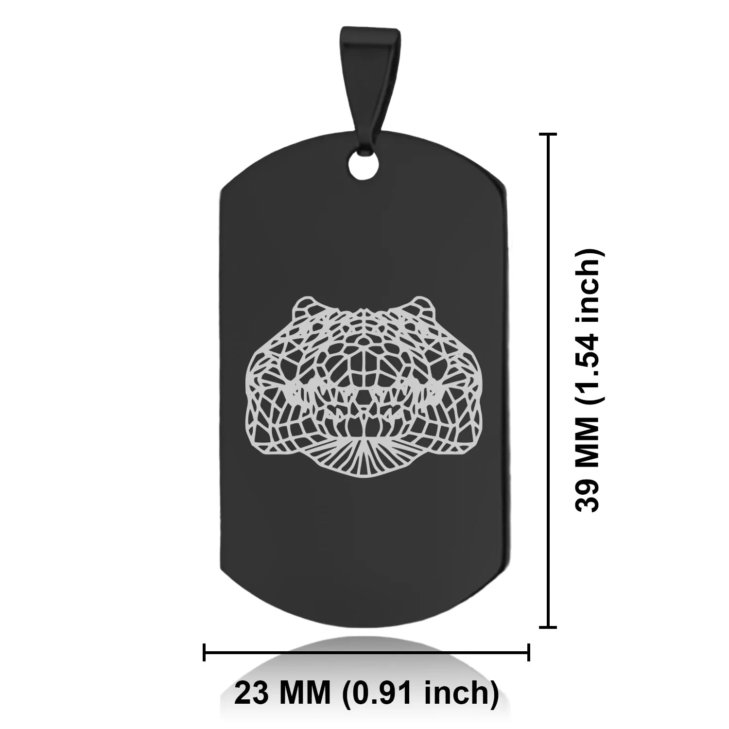 Stainless Steel Geometric Polygon Crocodile Dog Tag Pendant