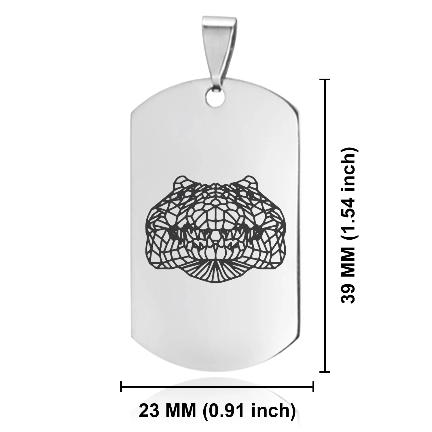 Stainless Steel Geometric Polygon Crocodile Dog Tag Pendant