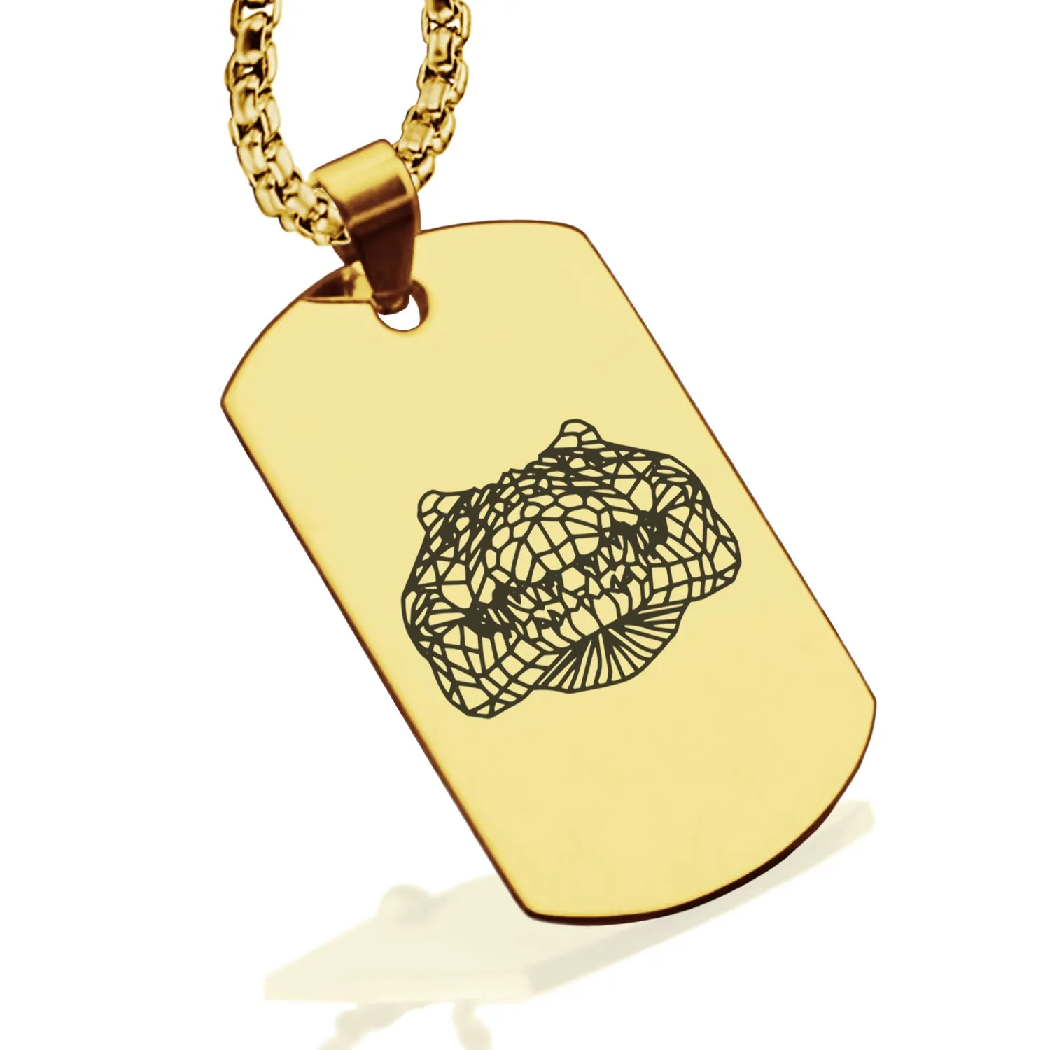 Stainless Steel Geometric Polygon Crocodile Dog Tag Pendant