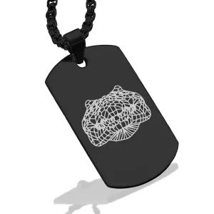 Stainless Steel Geometric Polygon Crocodile Dog Tag Pendant