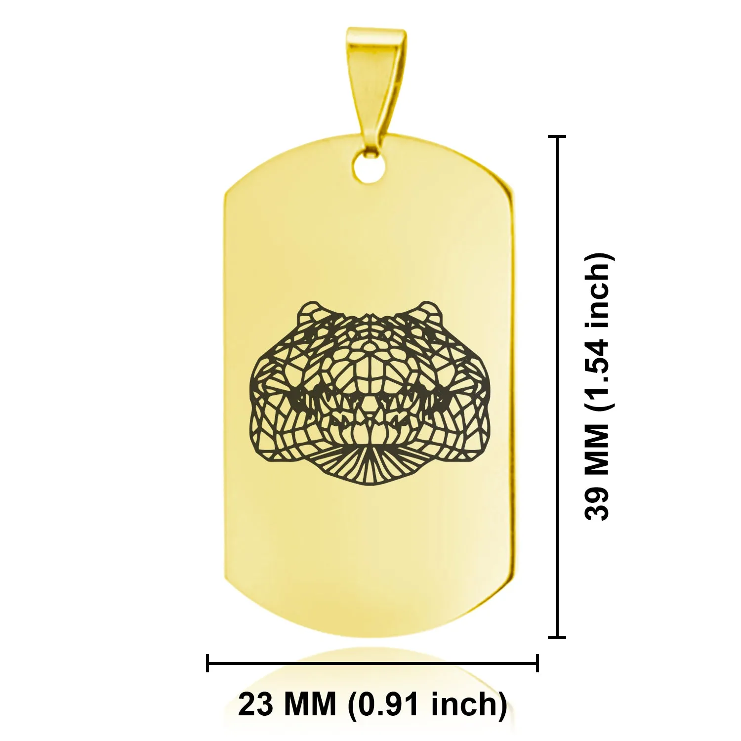 Stainless Steel Geometric Polygon Crocodile Dog Tag Pendant