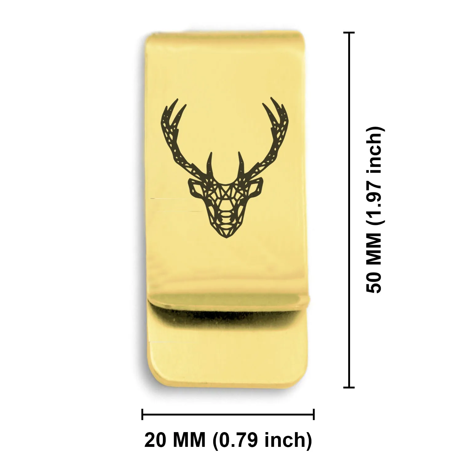 Stainless Steel Geometric Polygon Deer Classic Slim Money Clip