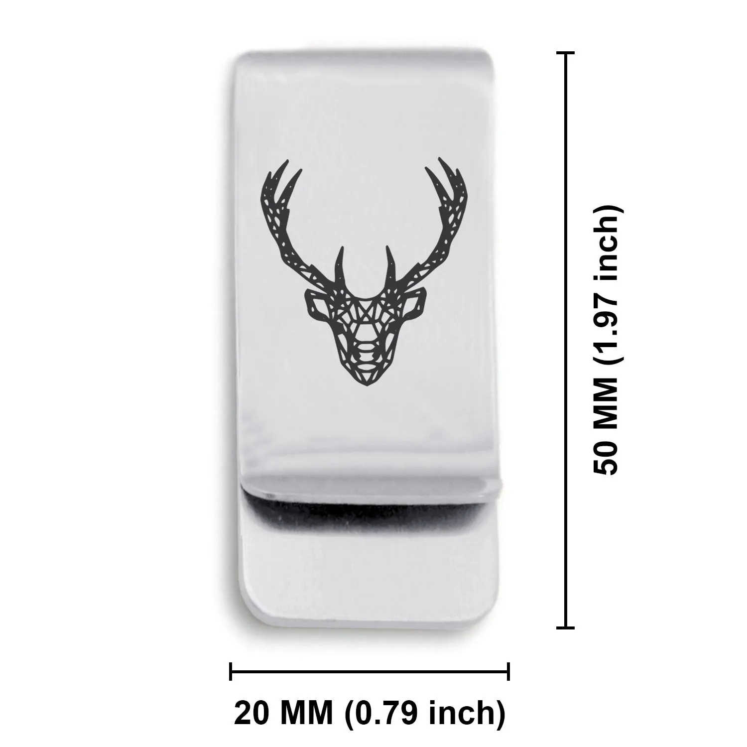Stainless Steel Geometric Polygon Deer Classic Slim Money Clip