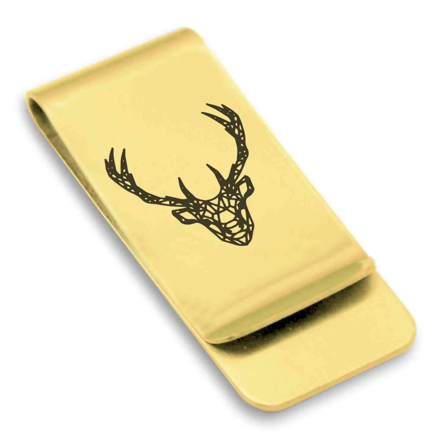 Stainless Steel Geometric Polygon Deer Classic Slim Money Clip