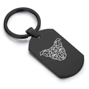 Stainless Steel Geometric Polygon Dog Dog Tag Keychain