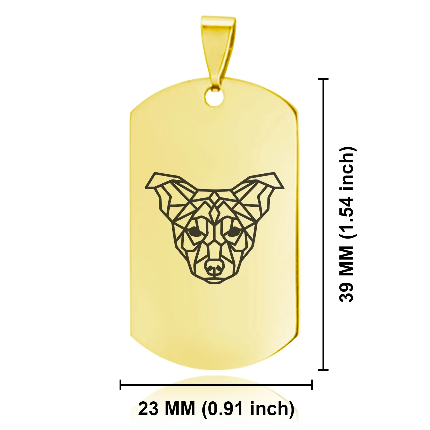 Stainless Steel Geometric Polygon Dog Dog Tag Keychain
