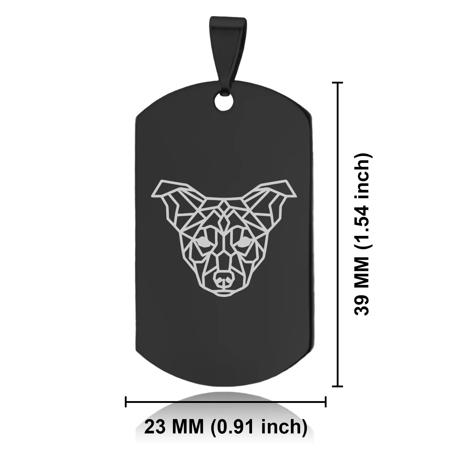 Stainless Steel Geometric Polygon Dog Dog Tag Keychain