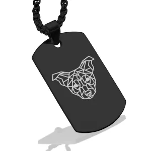 Stainless Steel Geometric Polygon Dog Dog Tag Pendant
