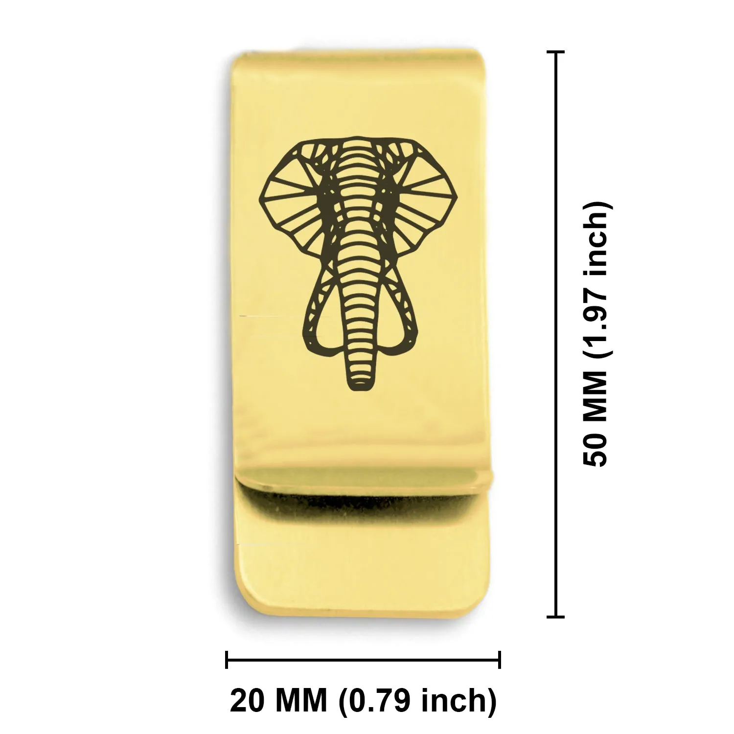 Stainless Steel Geometric Polygon Elephant Classic Slim Money Clip