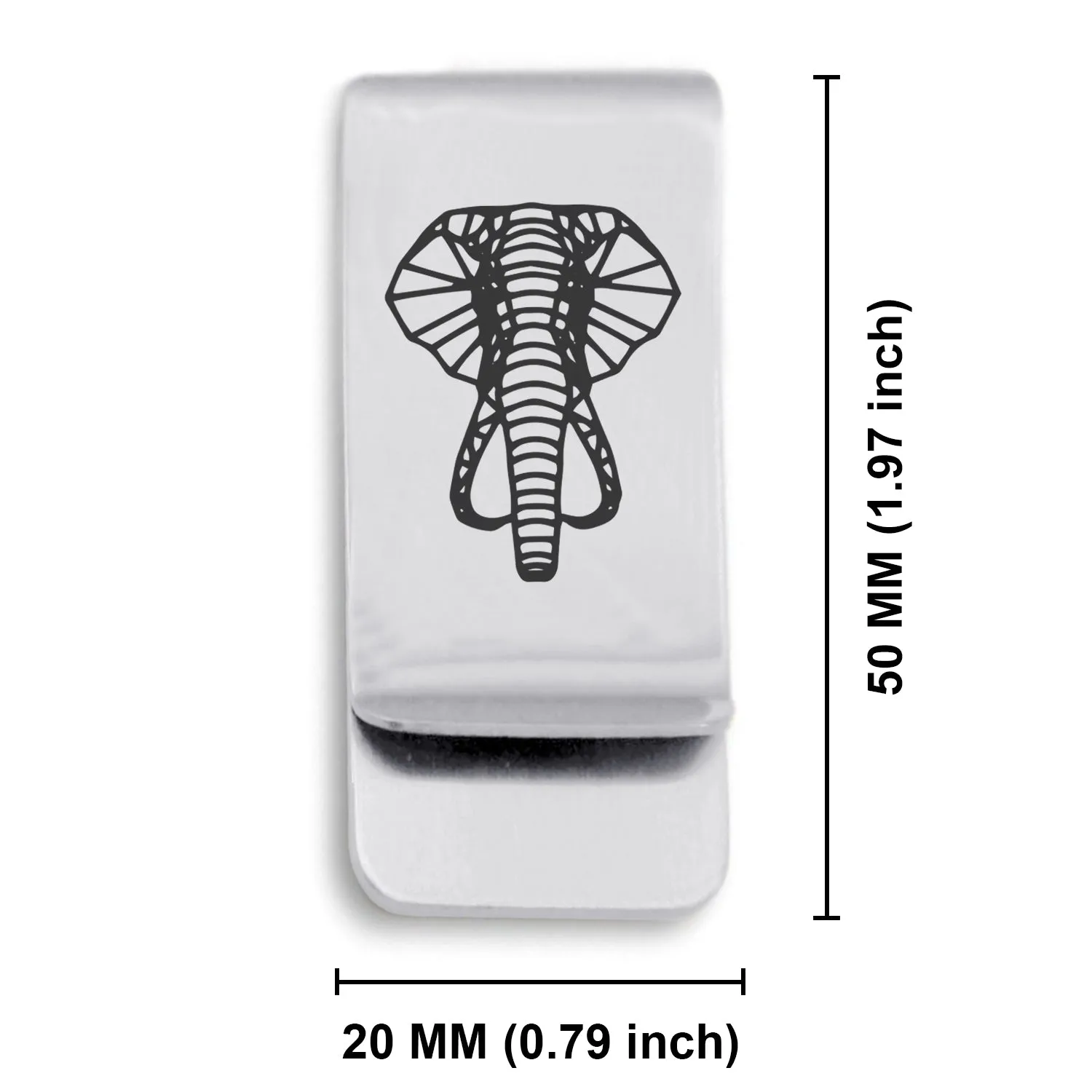 Stainless Steel Geometric Polygon Elephant Classic Slim Money Clip