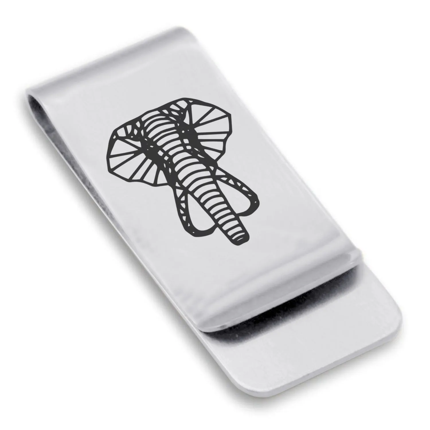 Stainless Steel Geometric Polygon Elephant Classic Slim Money Clip