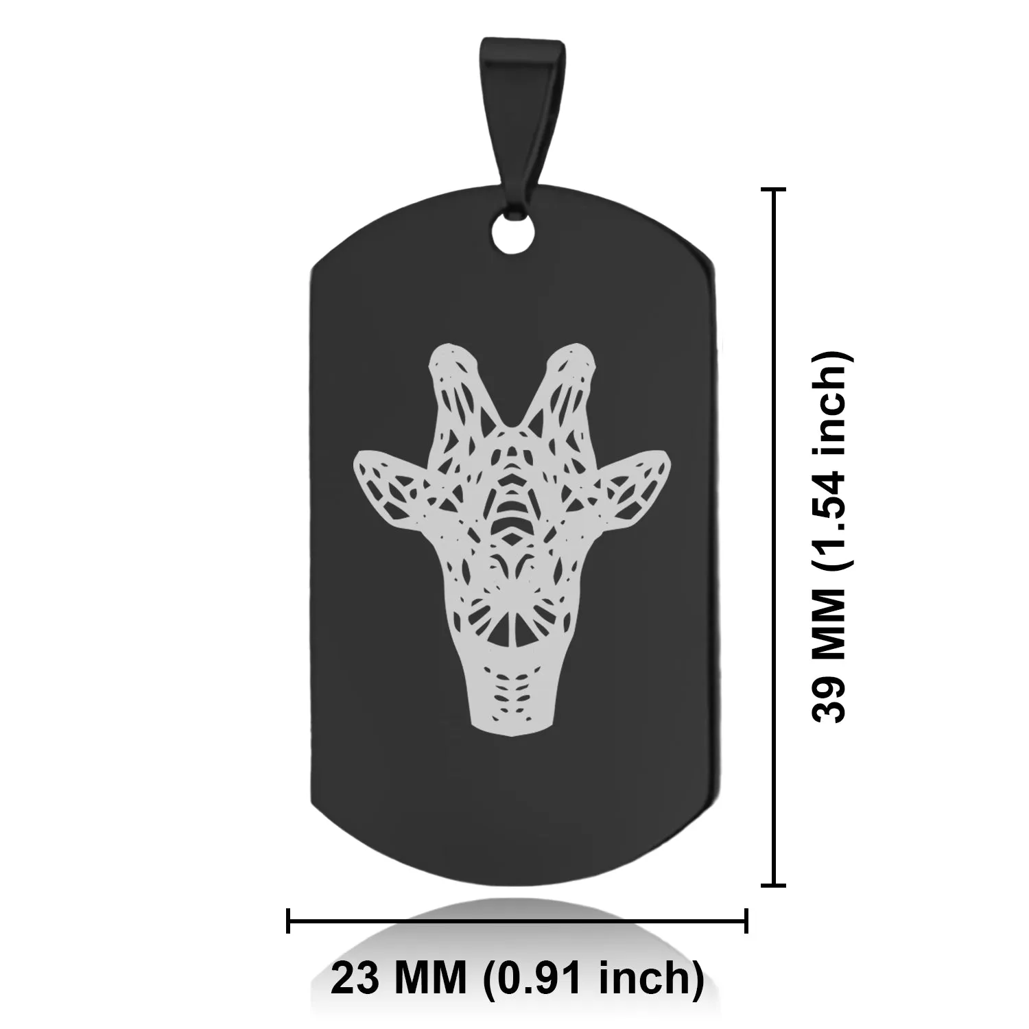 Stainless Steel Geometric Polygon Giraffe Dog Tag Pendant