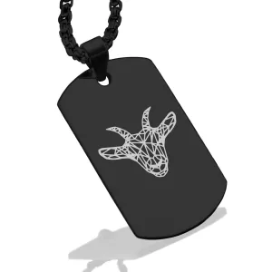 Stainless Steel Geometric Polygon Goat Dog Tag Pendant