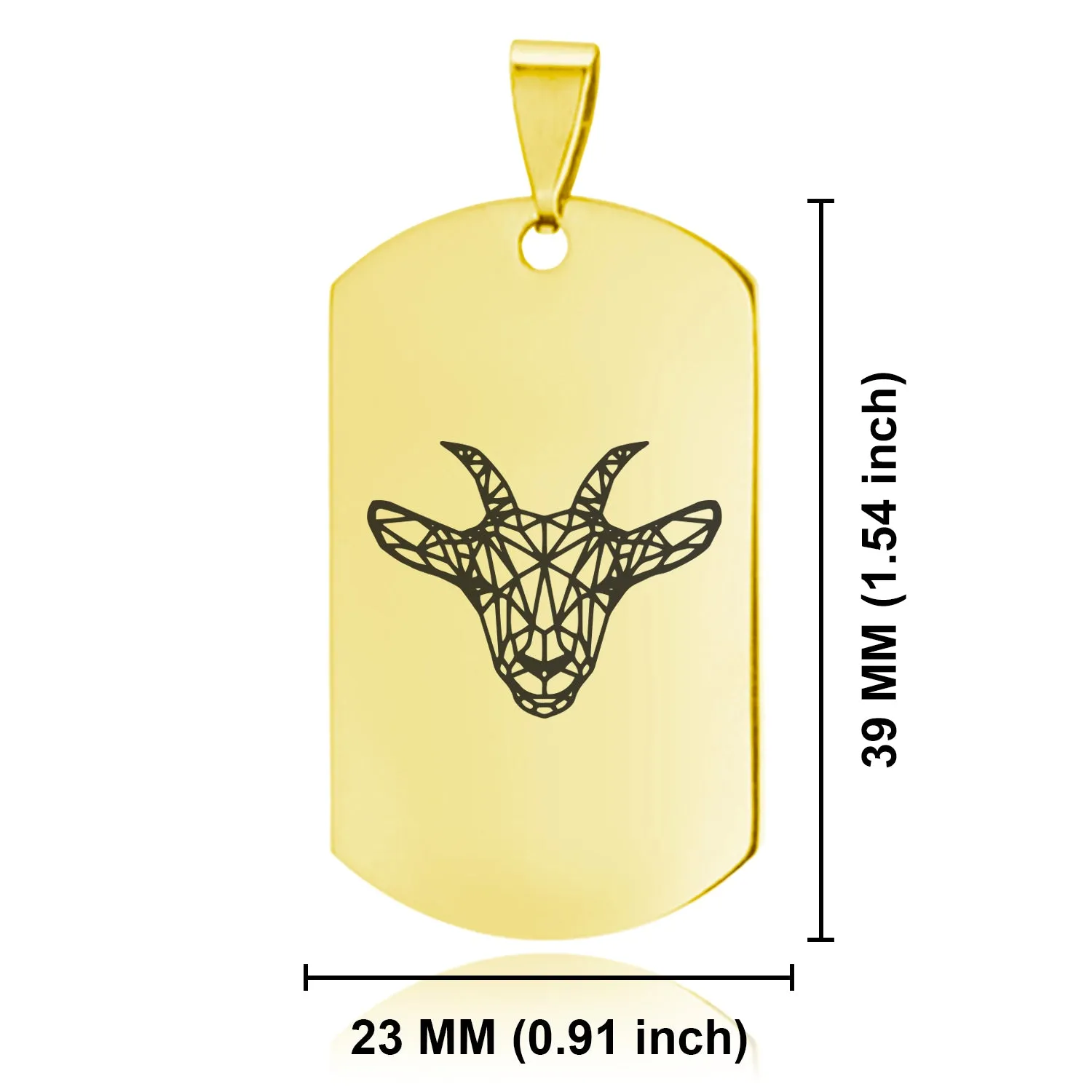Stainless Steel Geometric Polygon Goat Dog Tag Pendant