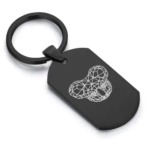 Stainless Steel Geometric Polygon Koala Dog Tag Keychain