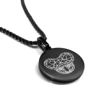 Stainless Steel Geometric Polygon Koala Round Medallion Pendant