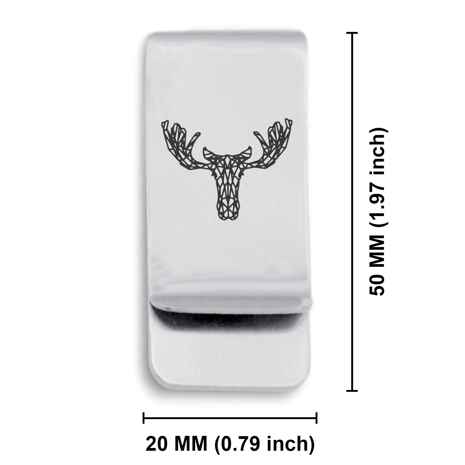 Stainless Steel Geometric Polygon Moose Classic Slim Money Clip