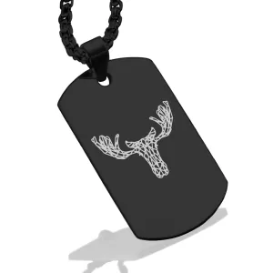 Stainless Steel Geometric Polygon Moose Dog Tag Pendant